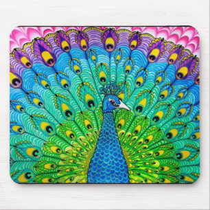 Peacock bird animation mouse pad