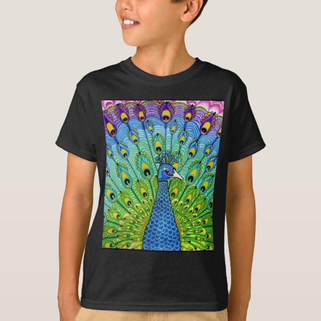 Peacock bird animation T-Shirt (Front)