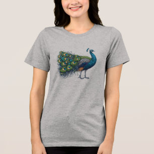 Peacock bird Bella+Canvas Women's Tri-blend Shirt