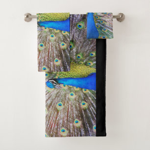 Peacock Bird Feathers Animal Bath Towel Set