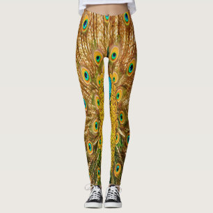 Peacock Bird Feathers Leggings