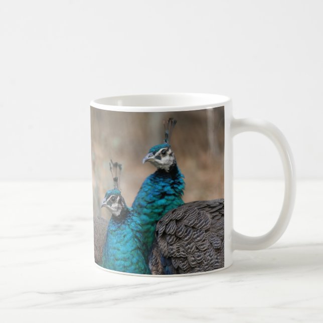 Peacock Bird Feathers Wildlife Animals Coffee Mug (Right)