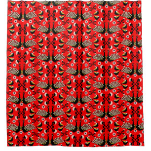 Peacock Bird Folk Art. Shower Curtain