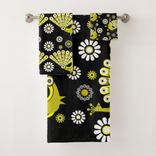 Peacock Bird Graphic Art Bath Towel Set
