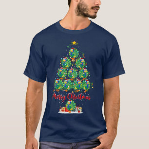 Peacock Bird Lover Matching Santa Peacock Christma T-Shirt
