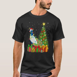 Peacock Bird  Xmas Holiday Santa Peacock Christmas T-Shirt
