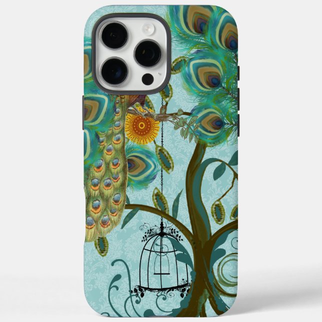Peacock Birdcage  Damask Case-Mate iPhone Case (Back)
