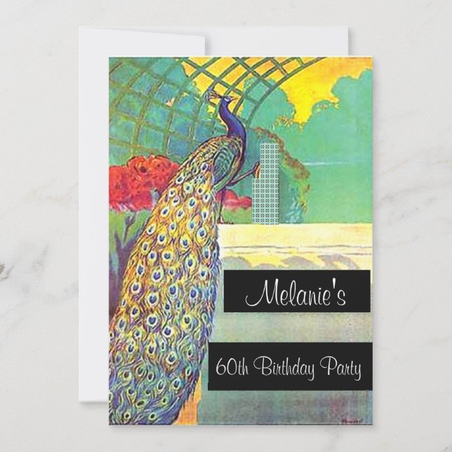 Peacock Birthday Party Invitation (Front)