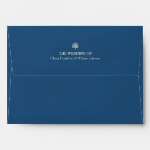 Peacock Blue 5x7 Ivory Address Panel Envelope