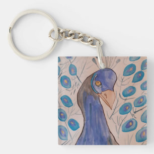 Peacock Blue Acrylic Key Ring