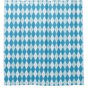 Peacock Blue Argyle Diamond Shower Curtain