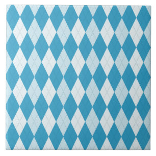 Peacock Blue Argyle Small Diamond Shape Ceramic Tile