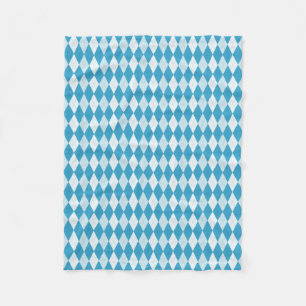 Peacock Blue Argyle Small Diamond Shape Fleece Blanket