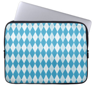 Peacock Blue Argyle Small Diamond Shape Laptop Sleeve