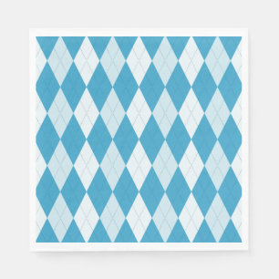 Peacock Blue Argyle Small Diamond Shape Napkin