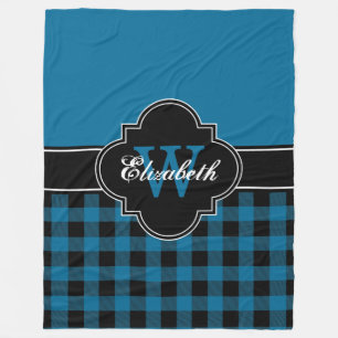 Peacock Blue Bk Buffalo Plaid Lumberjack CB 1IQIRN Fleece Blanket