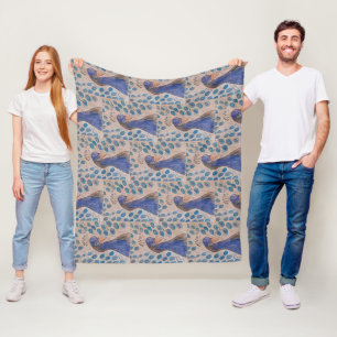 Peacock Blue Fleece Blanket
