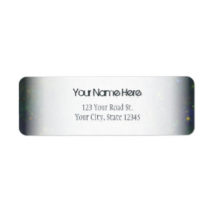 Peacock Blue Green Galactic Glitter Return Address Label