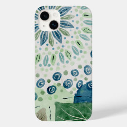 peacock blue green pattern floral Case-Mate iPhone 14 plus case