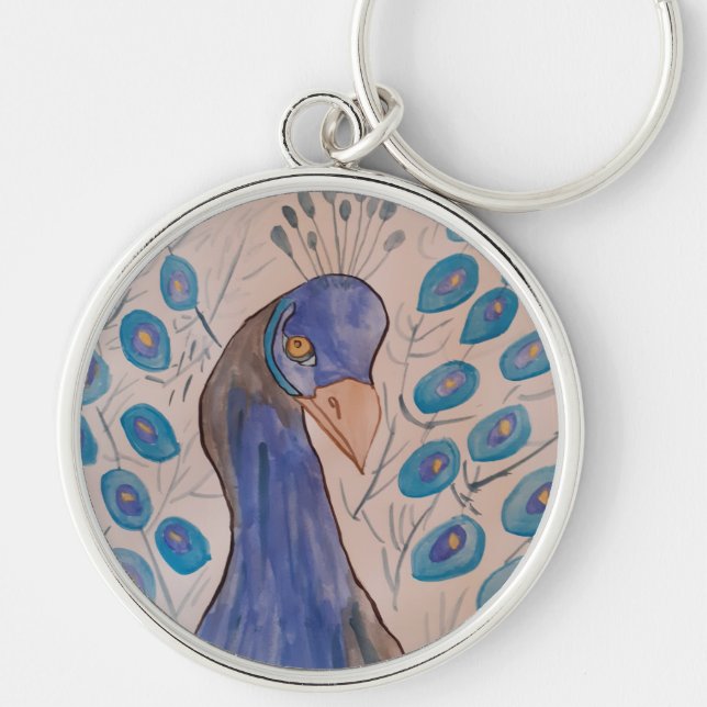 Peacock Blue Key Ring (Front)