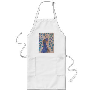 Peacock Blue  Long Apron