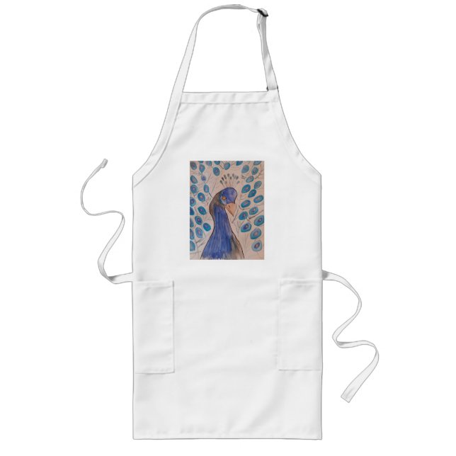 Peacock Blue  Long Apron (Front)