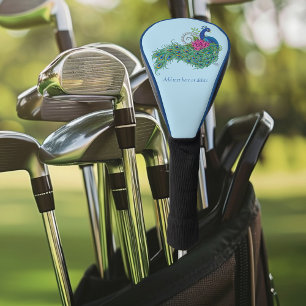 Peacock Blue Lotus Flower Henna Golf Head Cover