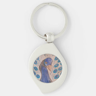 Peacock Blue Metal Key Ring