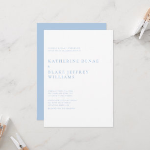 Peacock Blue Modern Wedding Invitation