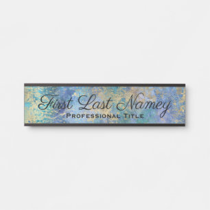 Peacock Blue Office Door Sign Elegant Name Plate