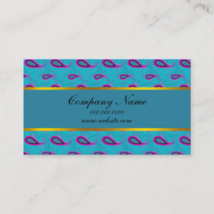 Peacock Blue Paisley Business Card