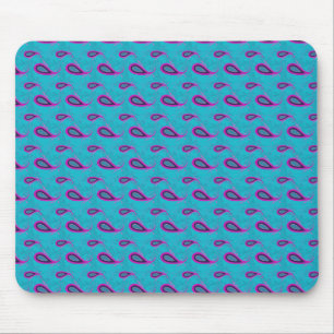 Peacock Blue Paisley Mouse Pad