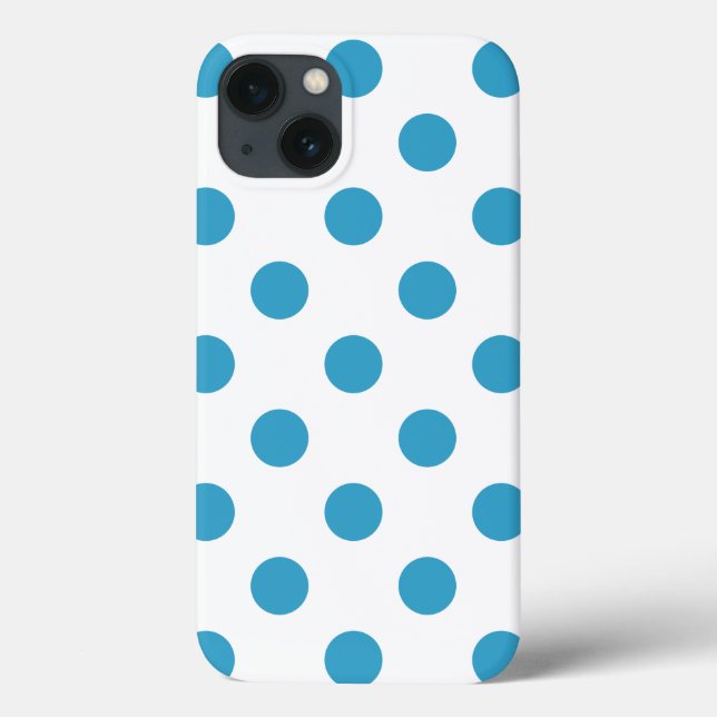 Peacock Blue Polka Dots Circles Case-Mate iPhone Case (Back)