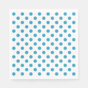 Peacock Blue Polka Dots Circles Napkin
