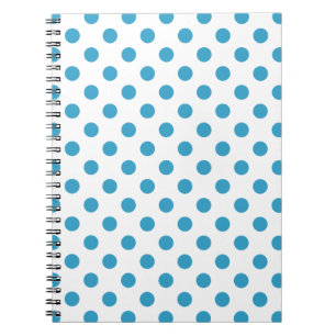 Peacock Blue Polka Dots Circles Notebook