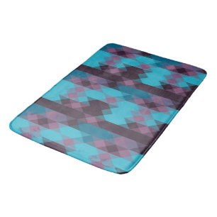peacock blue, purple, topaz blue and thunder bath mat
