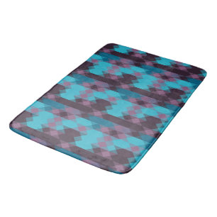 peacock blue, purple, topaz blue and thunder bath mat