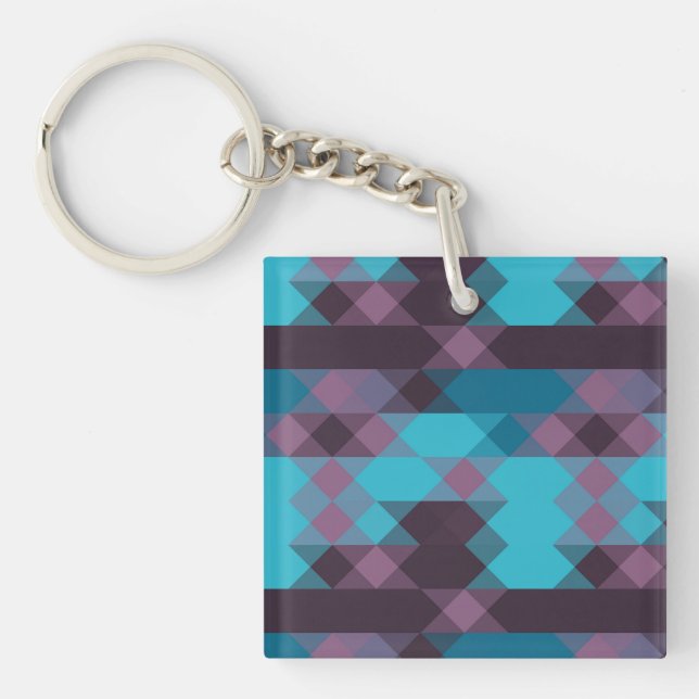 peacock blue, purple, topaz blue and thunder key ring (Front)