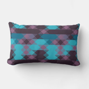 peacock blue, purple, topaz blue and thunder lumbar cushion