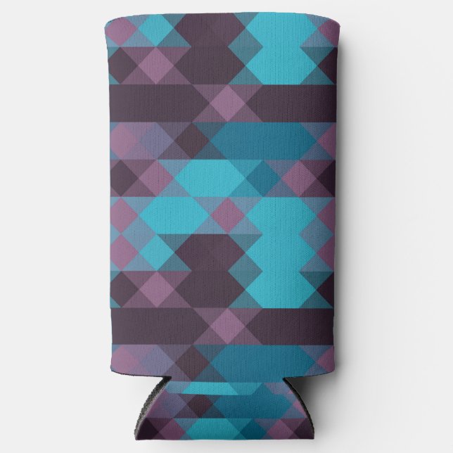 peacock blue, purple, topaz blue and thunder seltzer can cooler (Front)