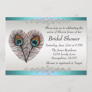 Peacock Bridal Shower Announcement