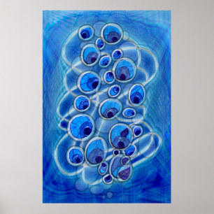 Peacock Bubbles Poster
