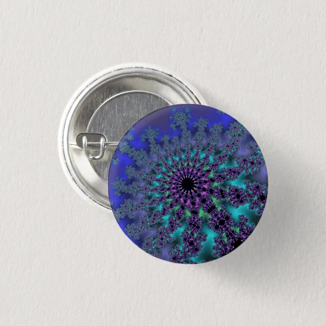 Peacock Burst 3 Cm Round Badge (Front & Back)
