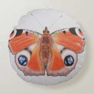 Peacock Butterfly 2012 Round Cushion