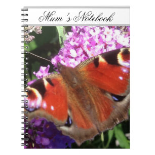 Peacock Butterfly and Buddleia    Notebook