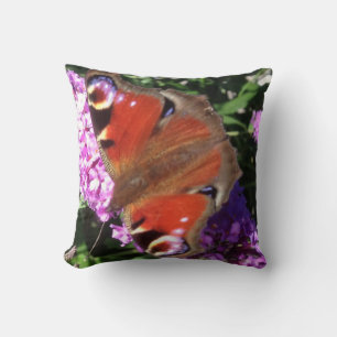Peacock Butterfly and Buddlia Cushion