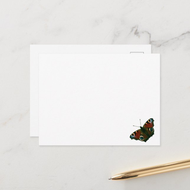 Peacock Butterfly Card (Front/Back In Situ)