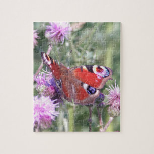 Peacock Butterfly in Summer Sunshine Jigsaw Puzzle