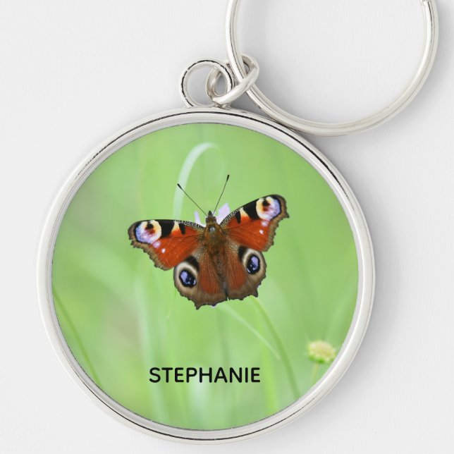 Peacock Butterfly Key Ring (Front)