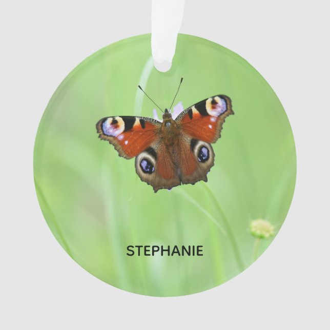 Peacock Butterfly Ornament (Front)